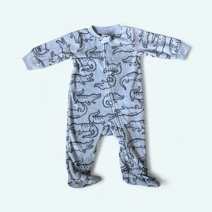 Blue Alligator Print One Piece
